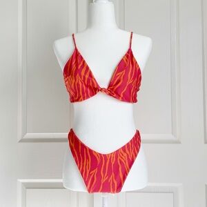 SKATIE Bikini - Mauna Loa Suzanne Bottom & Sarah Top  - Pink & Orange Stripe